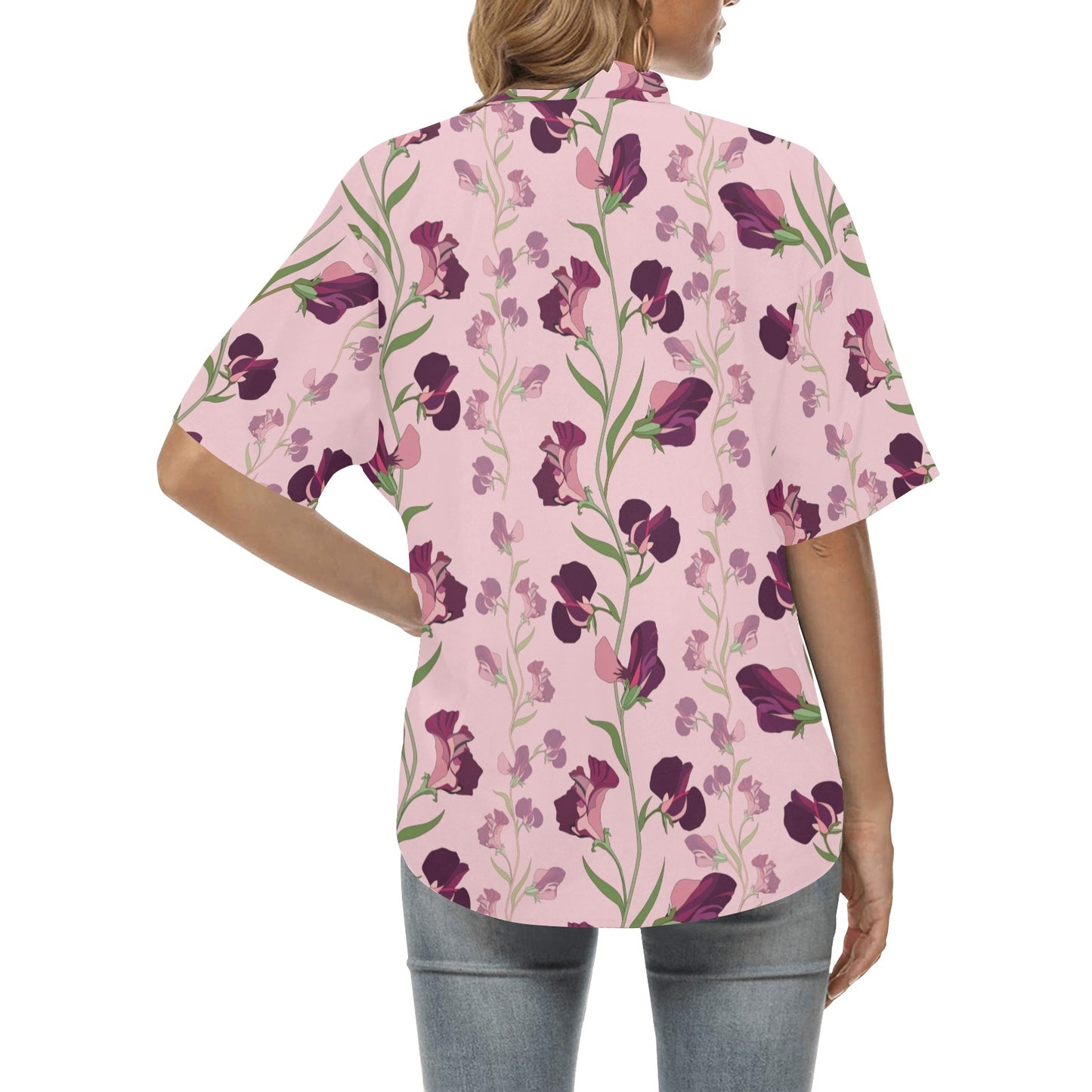 Peony Pattern Print Design PE09 Women's Hawaiian Shirt