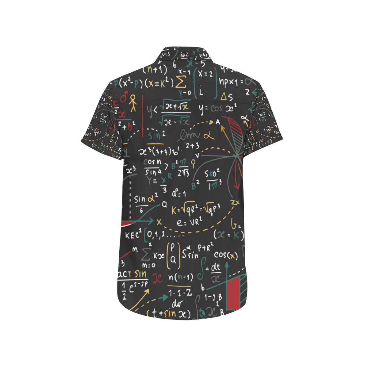 Math Pattern Print Design 04 Men's Short Sleeve Button Up Shirt