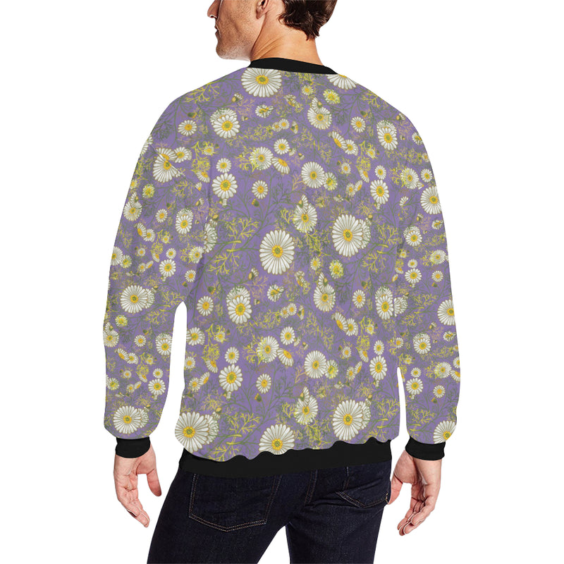 Daisy Pattern Print Design DS011 Men Long Sleeve Sweatshirt