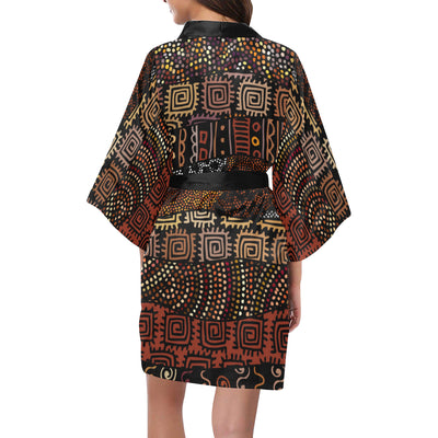 African Pattern Print Design 07 Women's Short Kimono