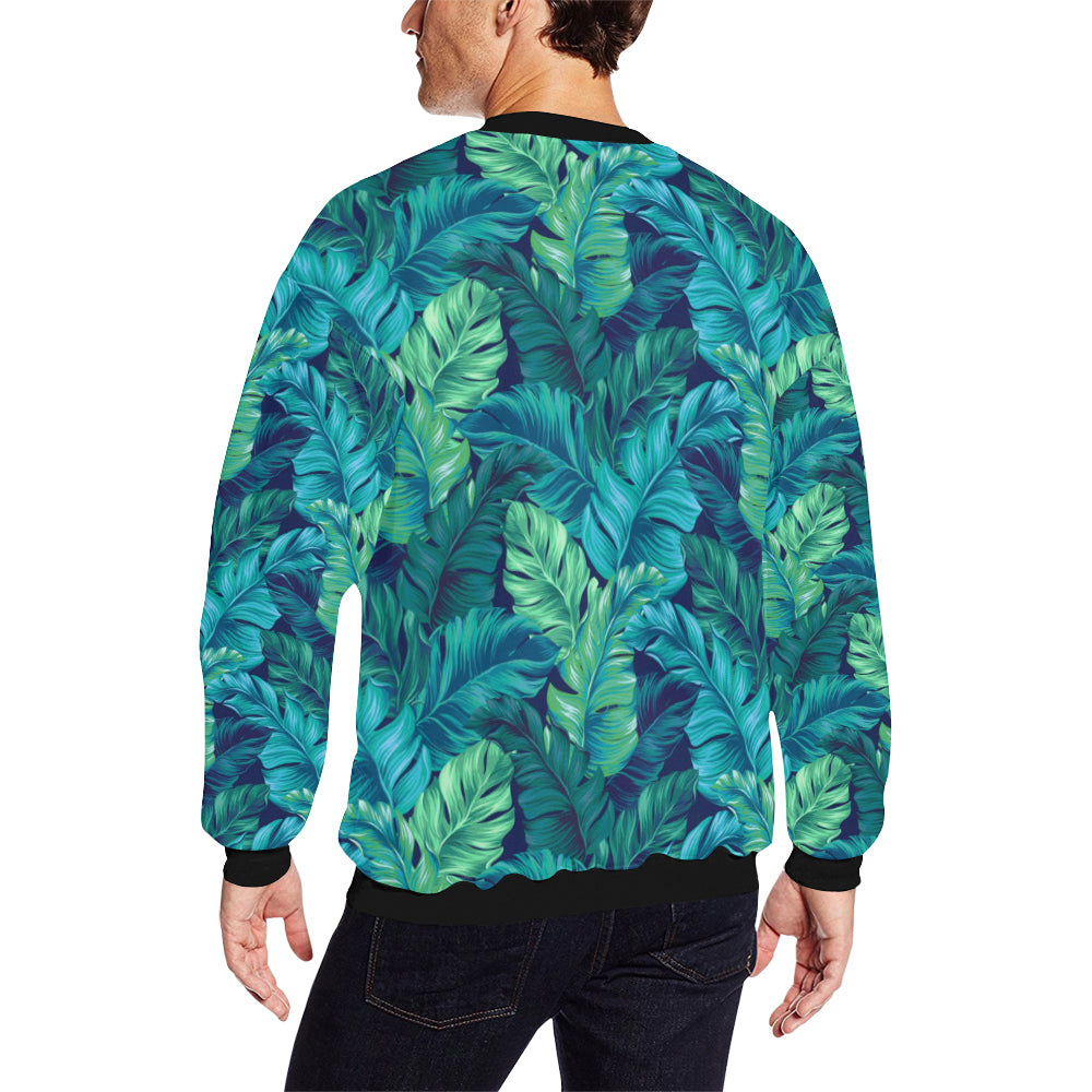 Banana Leaf Pattern Print Design BL05 Men Long Sleeve Sweatshirt