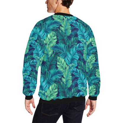 Banana Leaf Pattern Print Design BL05 Men Long Sleeve Sweatshirt