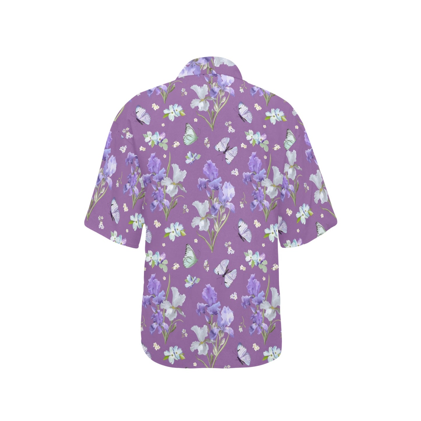 Iris Pattern Print Design IR09 Women's Hawaiian Shirt