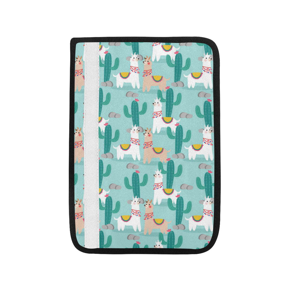 Llama Cactus Pattern Print Design 08 Car Seat Belt Cover