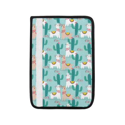 Llama Cactus Pattern Print Design 08 Car Seat Belt Cover