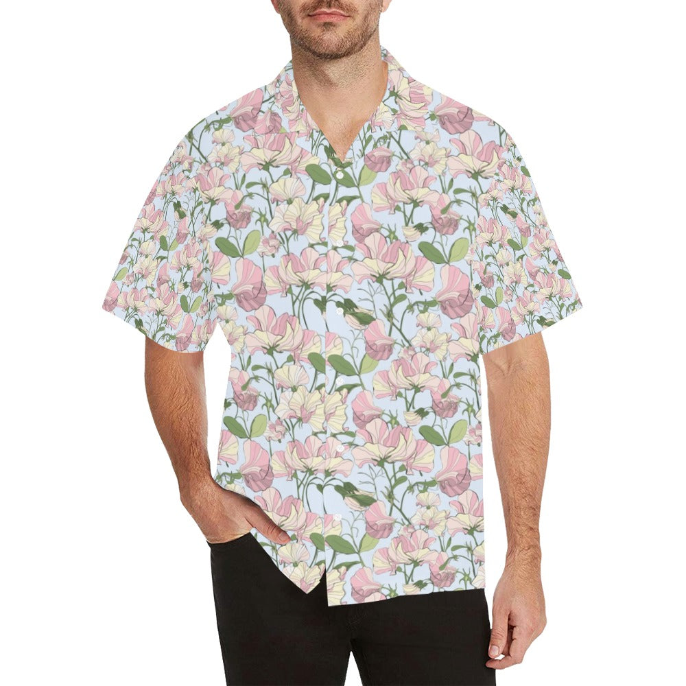 Sweet Pea Print Design LKS304 Men's Hawaiian Shirt