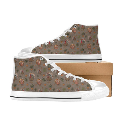 Thanksgiving Print Design LKS306 High Top Women's White Shoes