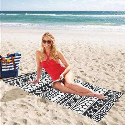 Samoan Pattern Print Design LKS303 Beach Towel 32" x 71"