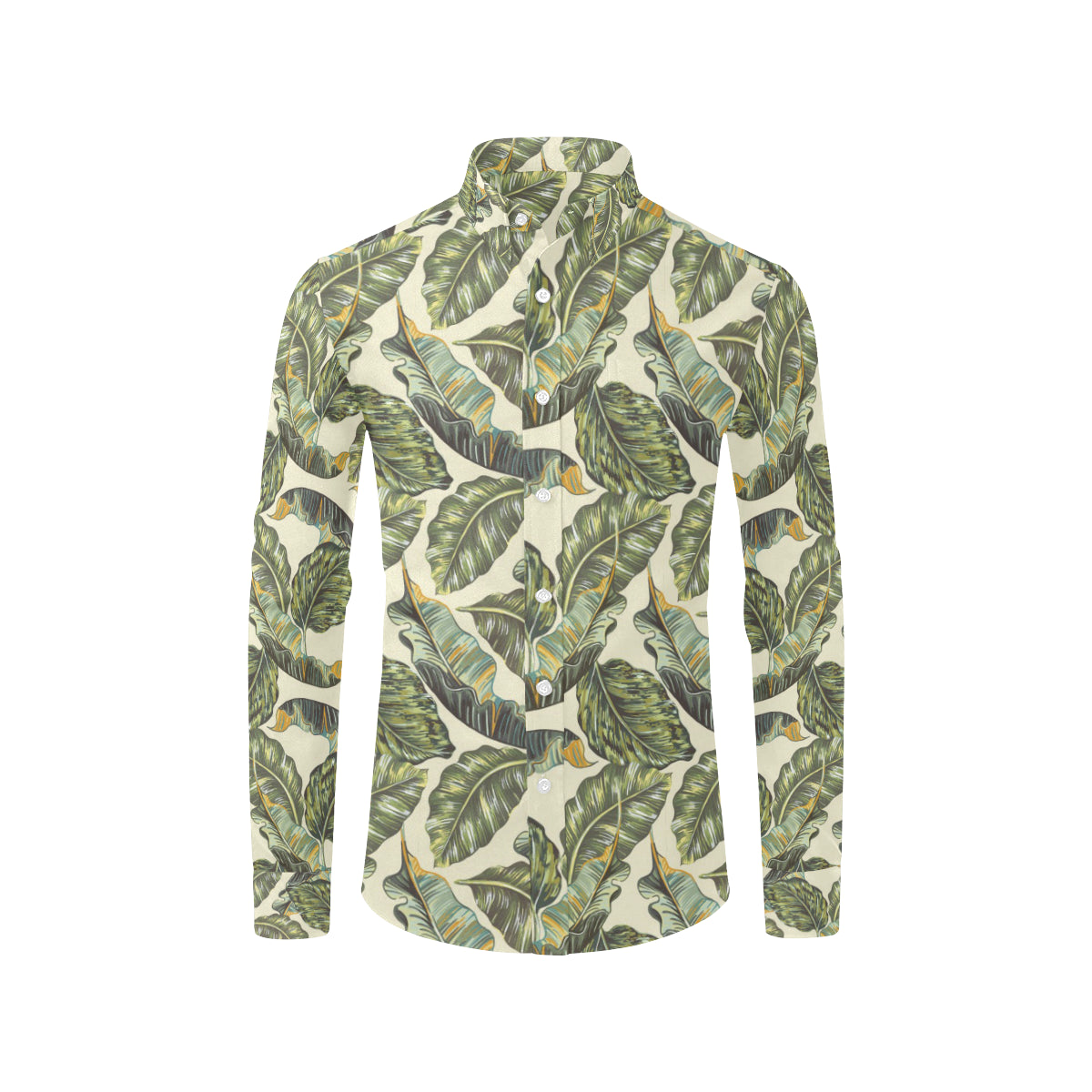Banana Leaf Pattern Print Design BL08 Men's Long Sleeve Shirt