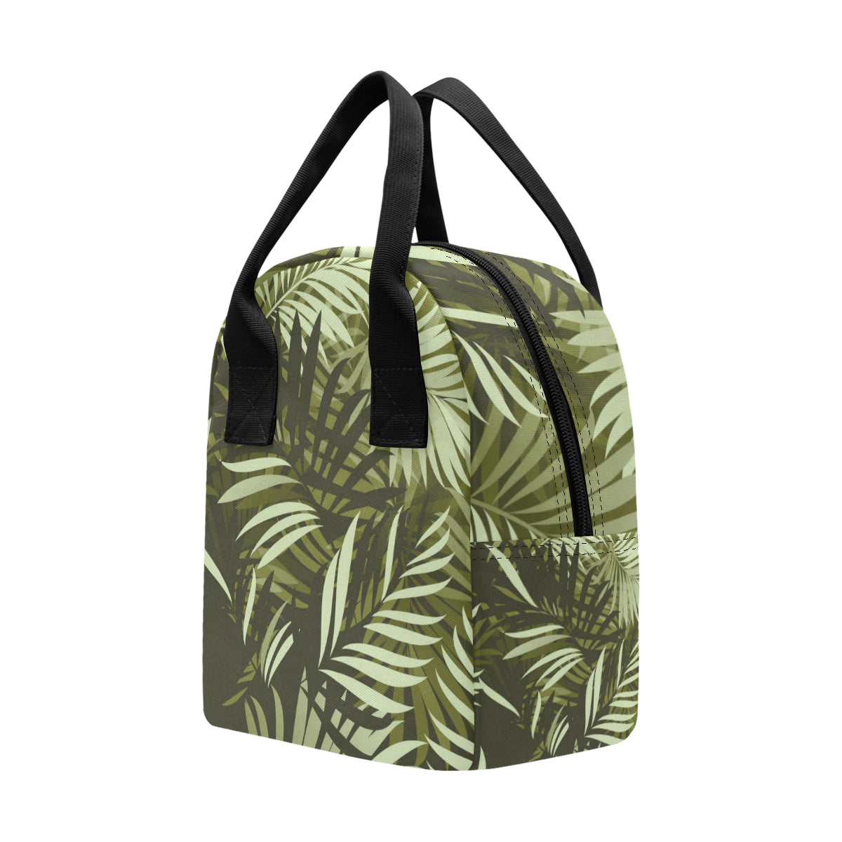 Palm Leaves Pattern Print Design PL05 Insulated Lunch Bag