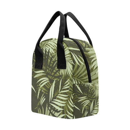 Palm Leaves Pattern Print Design PL05 Insulated Lunch Bag