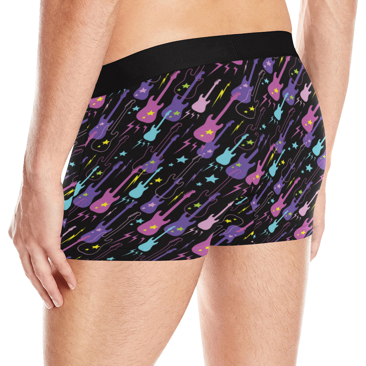 Electric Guitar Pattern Print Design 02 Men's Boxer Briefs