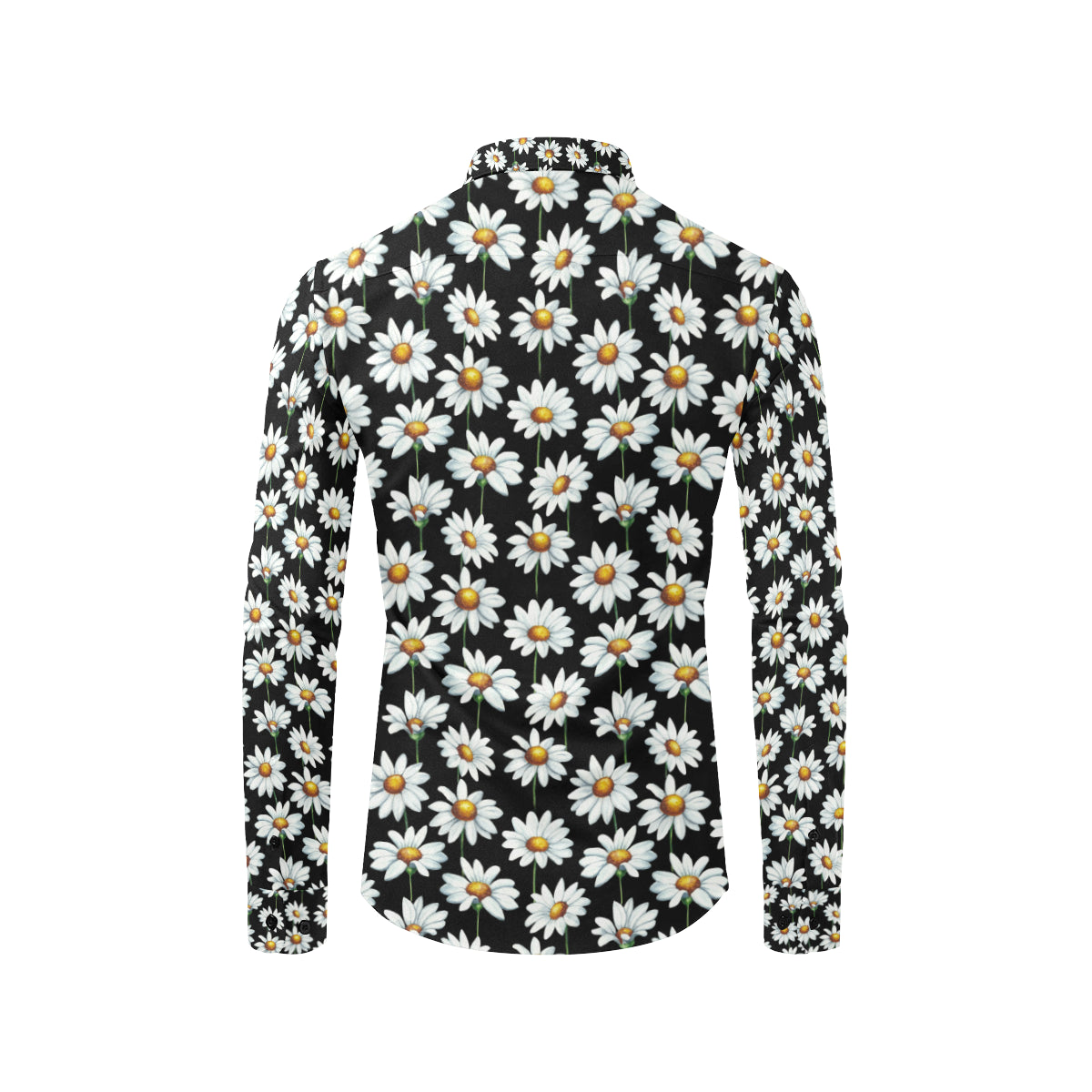 Daisy Print Pattern Men's Long Sleeve Shirt