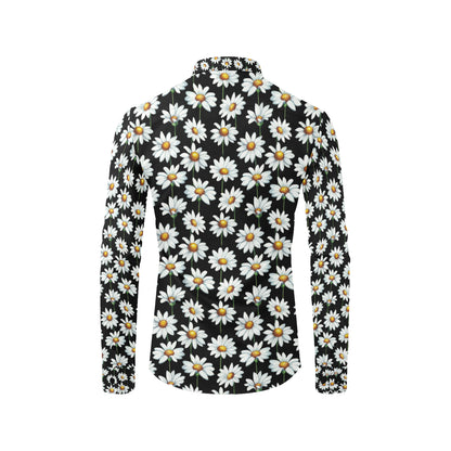 Daisy Print Pattern Men's Long Sleeve Shirt
