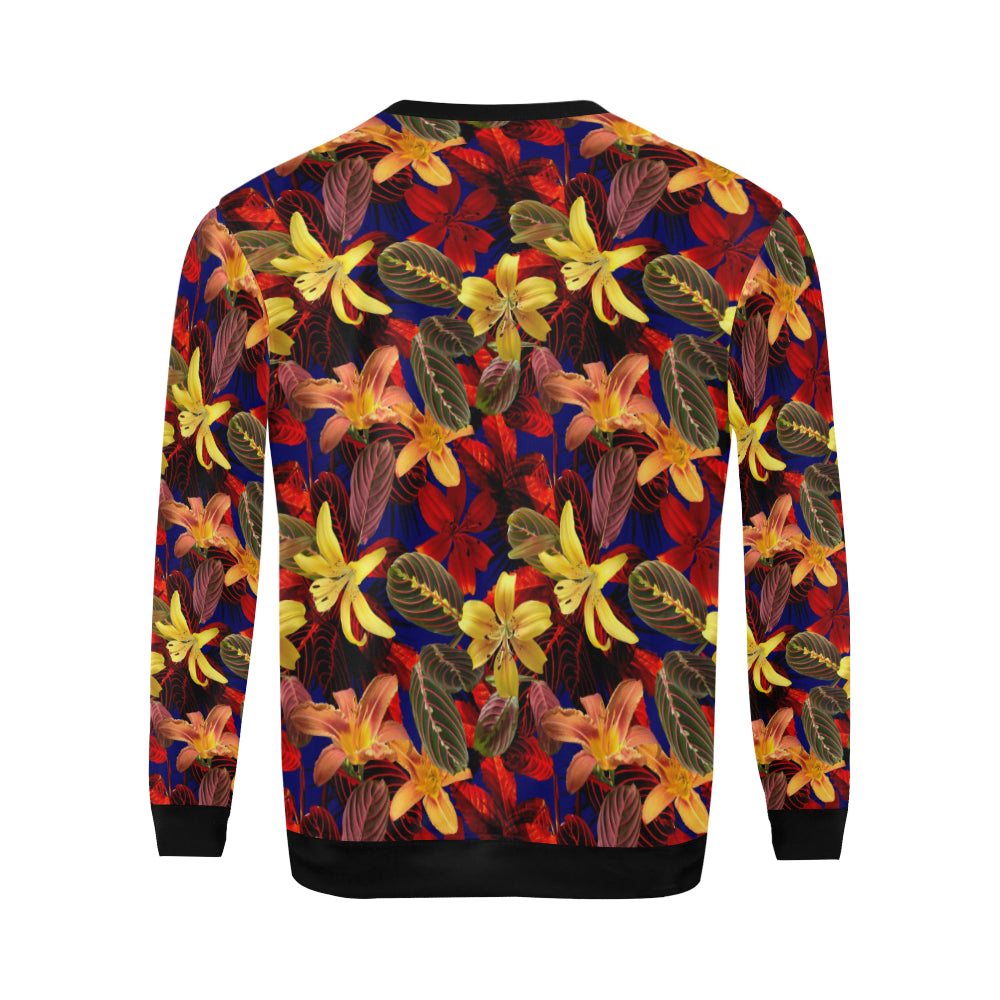 Lily Pattern Print Design LY014 Men Long Sleeve Sweatshirt