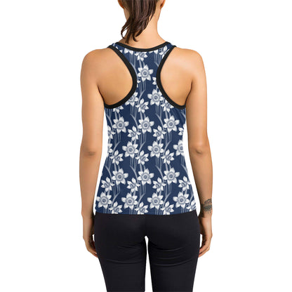Daffodils Pattern Print Design DF09 Women's Racerback Tank Top