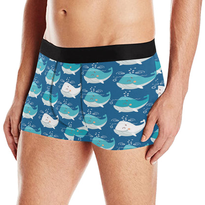 Blue Whale Pattern Print Design 01 Men's Boxer Briefs