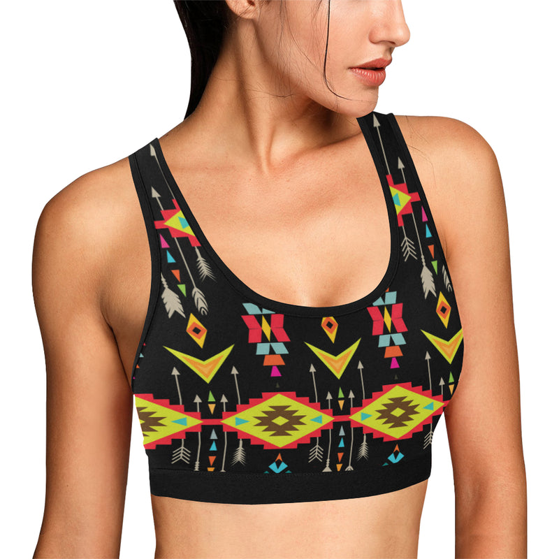 Native Pattern Print Design A05 Sports Bra