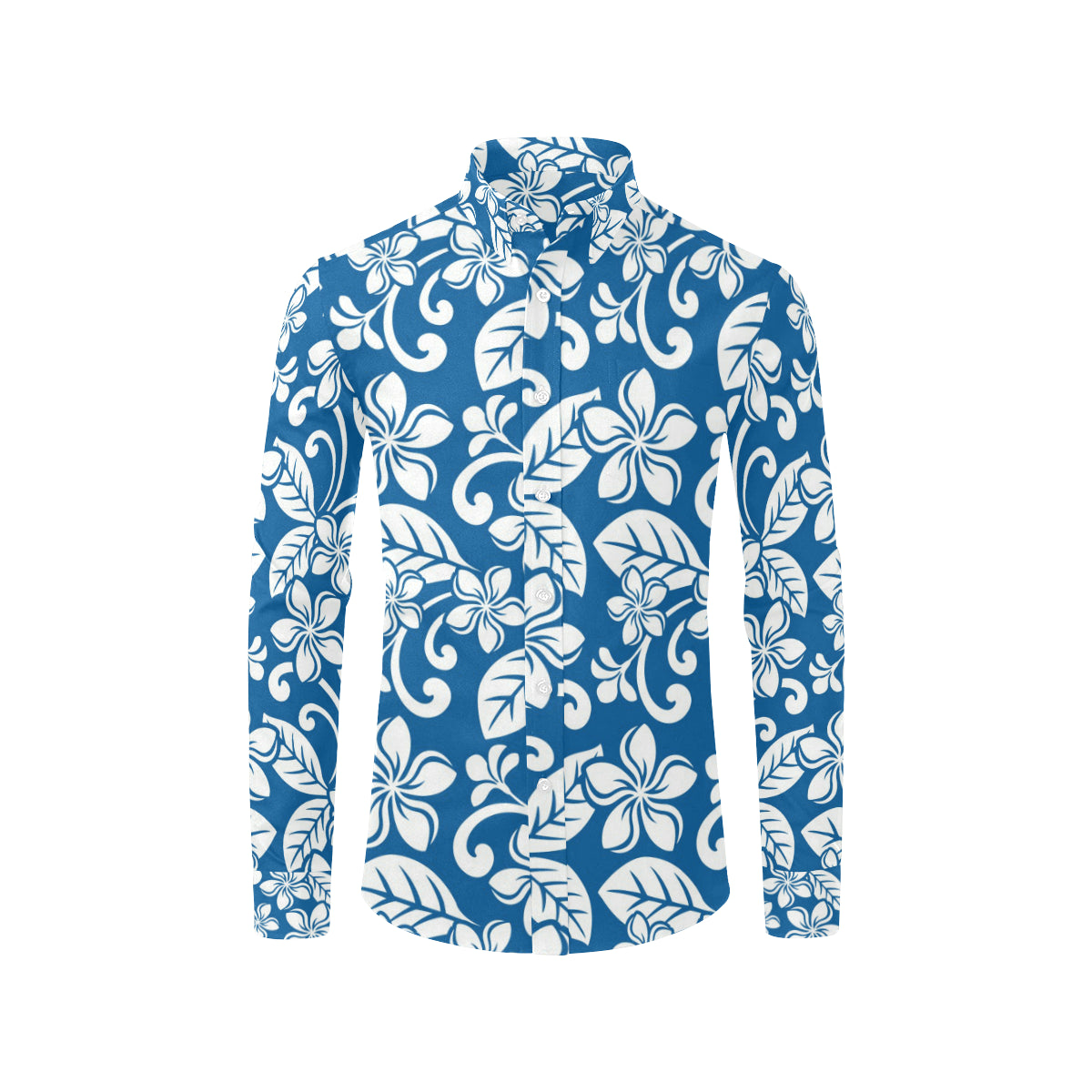 Plumeria Pattern Print Design PM013 Men's Long Sleeve Shirt