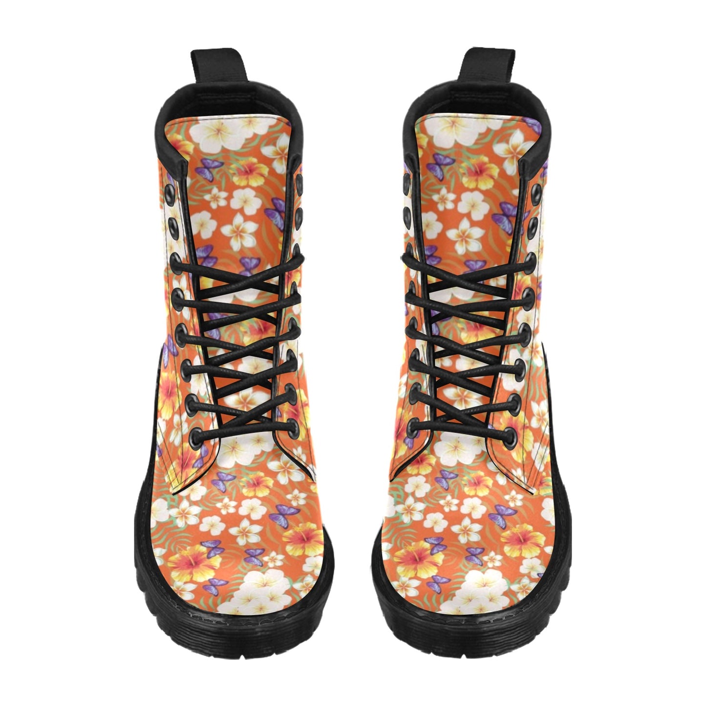 Tropical Flower Pattern Print Design TF027 Women's Boots