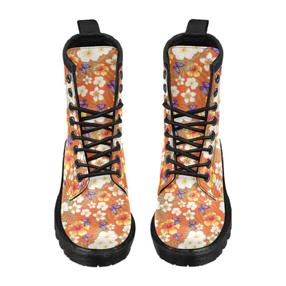 Tropical Flower Pattern Print Design TF027 Women's Boots
