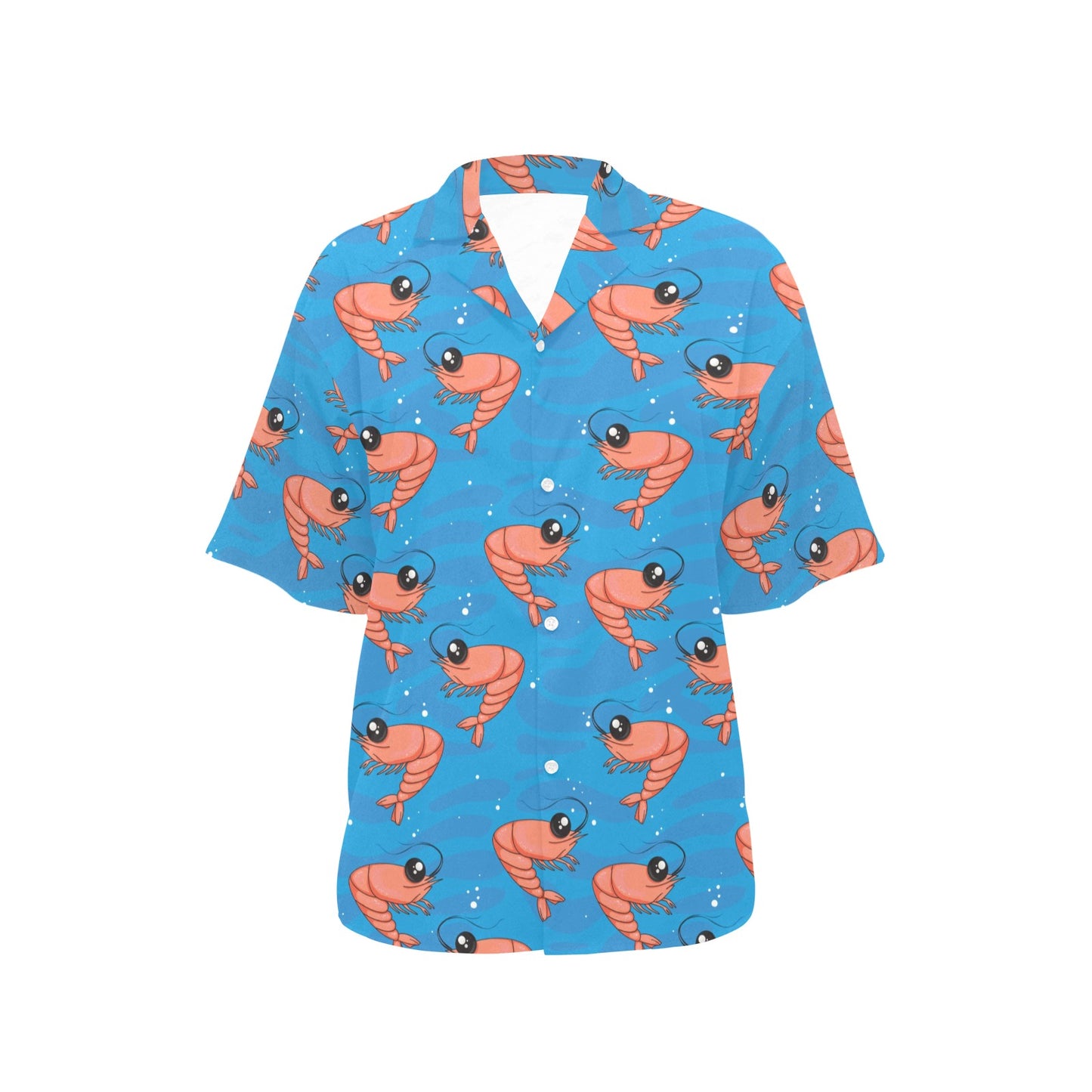 Prawn Cute Pattern Print Design 03 Women's Hawaiian Shirt