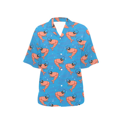 Prawn Cute Pattern Print Design 03 Women's Hawaiian Shirt