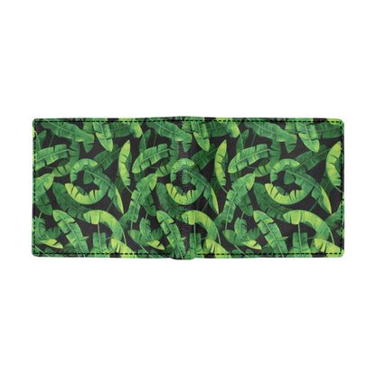 Banana Leaf Pattern Print Design 02 Men's ID Card Wallet