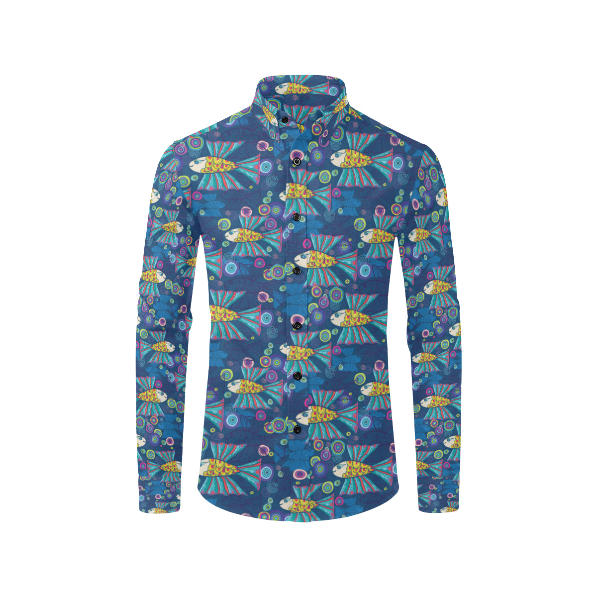 Flying Fish Pattern Print Design 01 Men's Long Sleeve Shirt