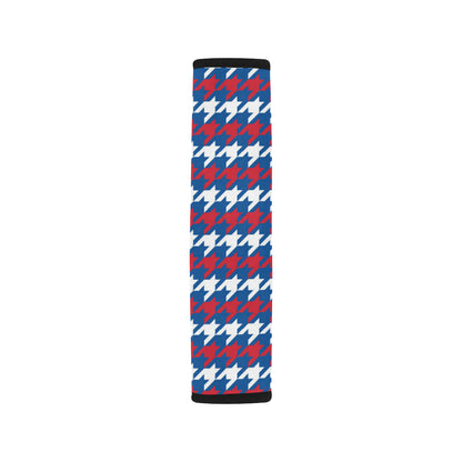 Patriotic Houndstooth Pattern Print Design A02 Car Seat Belt Cover