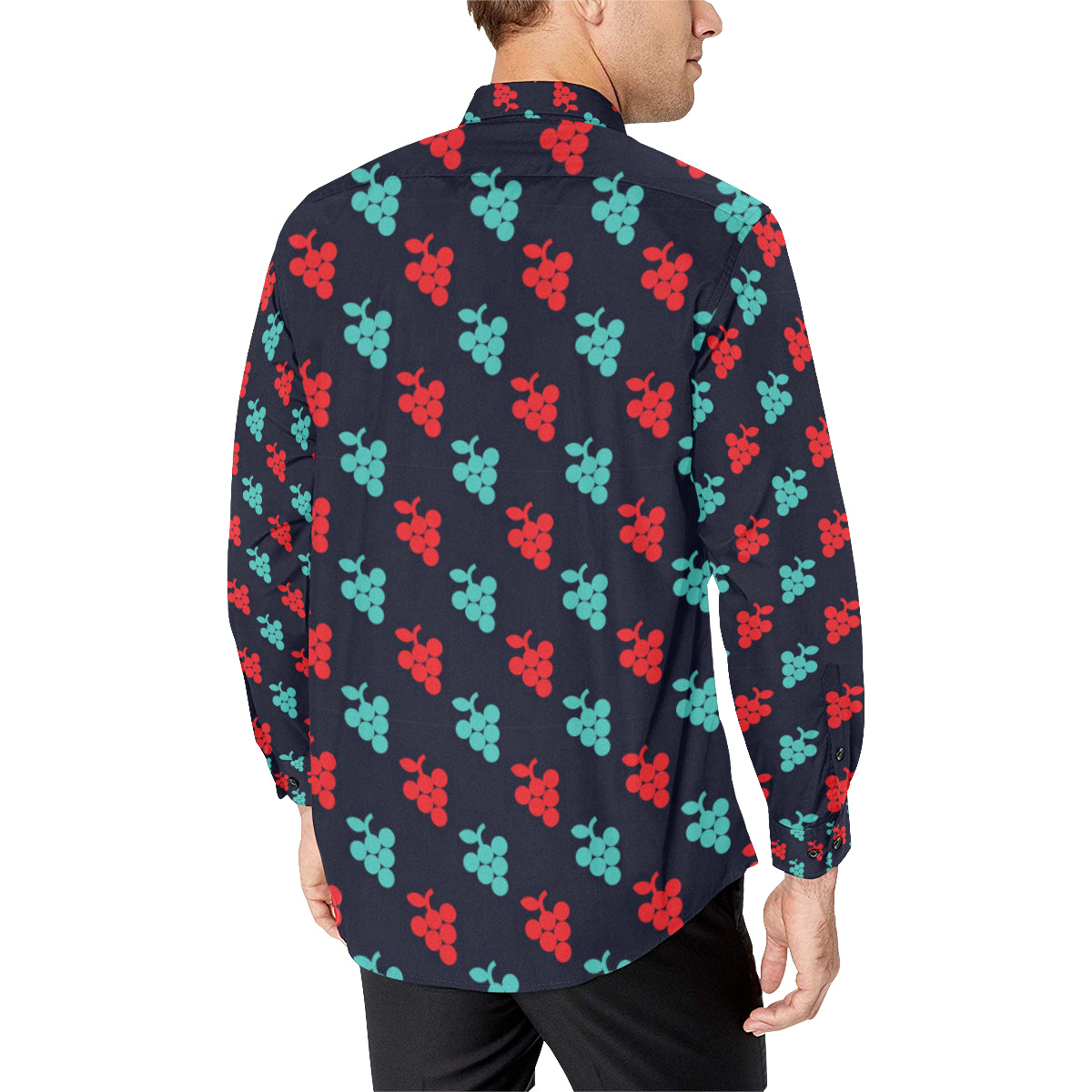 Grape Pattern Print Design GP07 Men's Long Sleeve Shirt