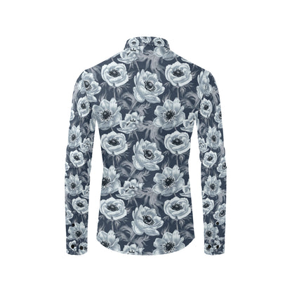 Anemone Pattern Print Design AM09 Men's Long Sleeve Shirt