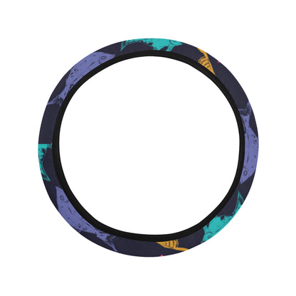 Angelfish Colorful Pattern Print Design 03 Steering Wheel Cover with Elastic Edge