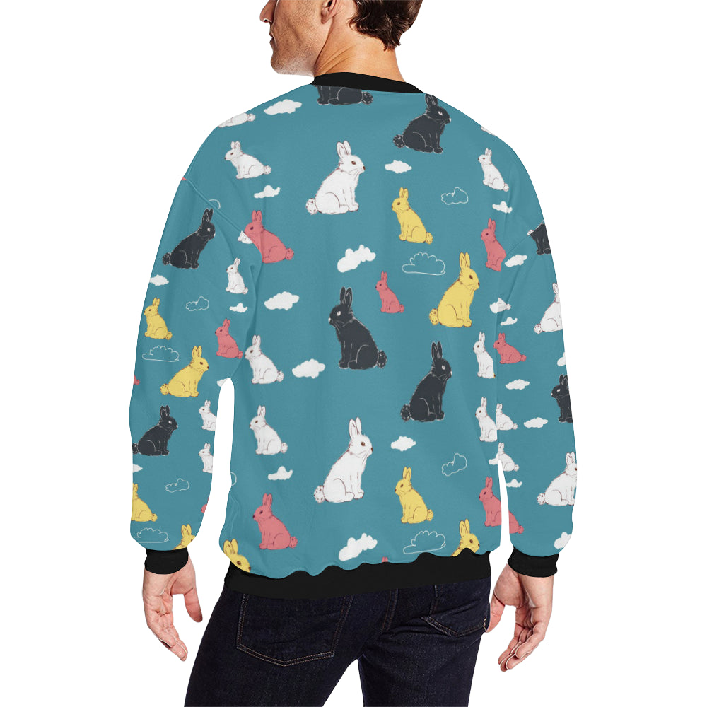 Rabbit Pattern Print Design RB014 Men Long Sleeve Sweatshirt