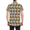 Eagles Head Pattern Men's Short Sleeve Button Up Shirt