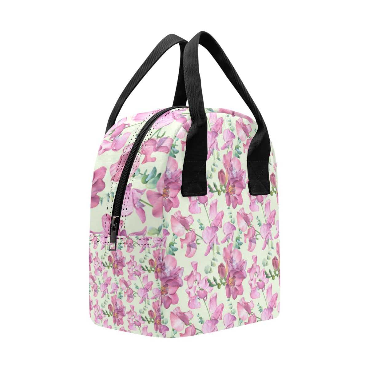 Peony Pattern Print Design PE011 Insulated Lunch Bag