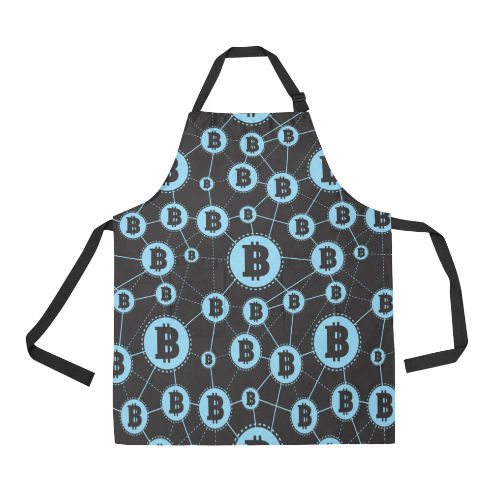 Cryptocurrency Pattern Print Design 02 Apron with Pocket