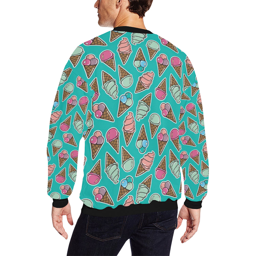 Ice Cream Pattern Print Design IC01 Men Long Sleeve Sweatshirt