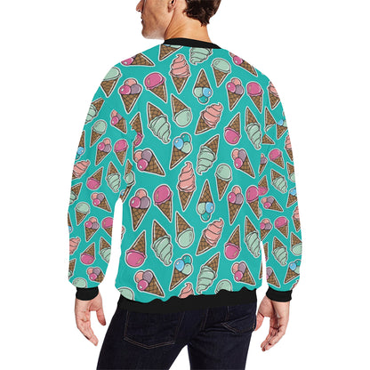 Ice Cream Pattern Print Design IC01 Men Long Sleeve Sweatshirt