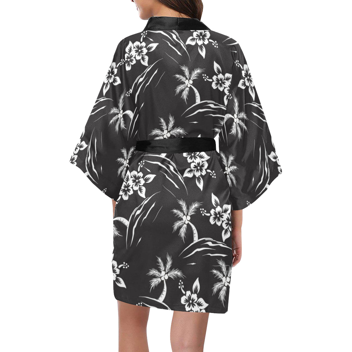 Palm Tree Pattern Print Design PT02 Women Kimono Robe