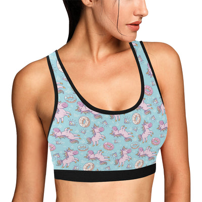 Donut Unicorn Pattern Print Design DN016 Sports Bra