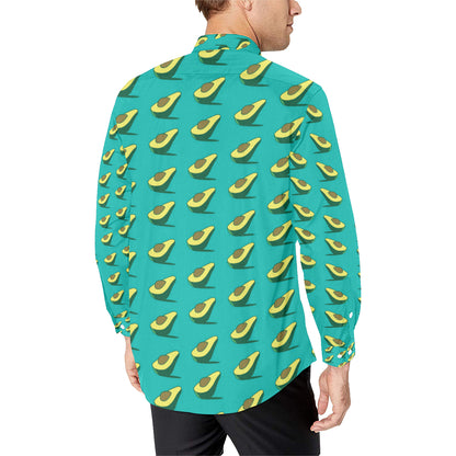 Avocado Pattern Print Design 03 Men's Long Sleeve Shirt