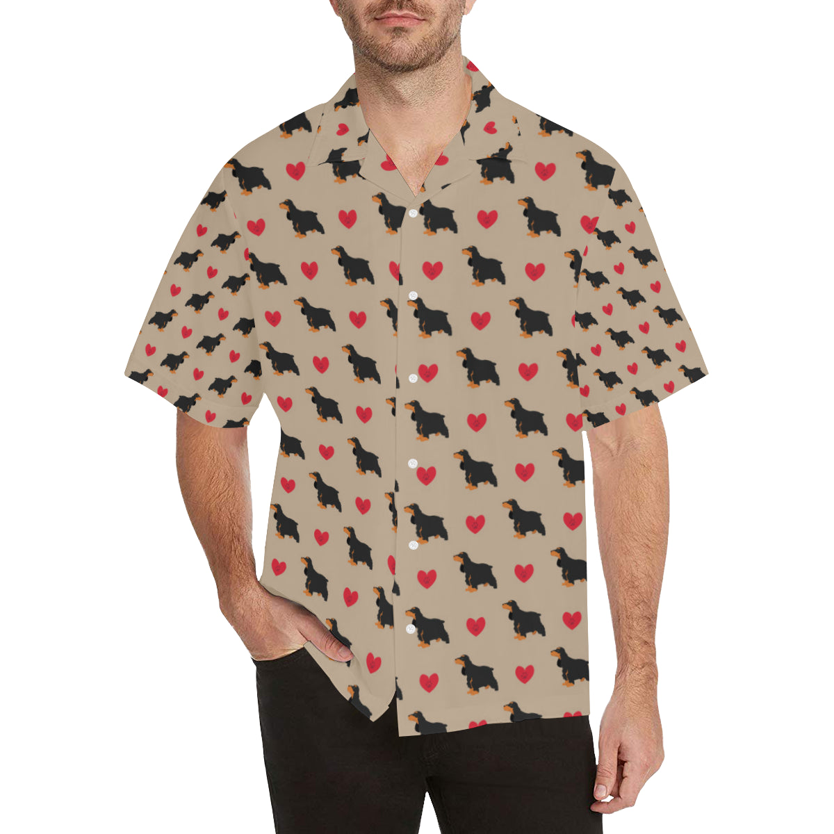 Cocker Pattern Print Design 02 Men's Hawaiian Shirt