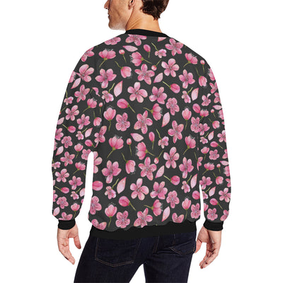 Apple blossom Pattern Print Design AB03 Men Long Sleeve Sweatshirt