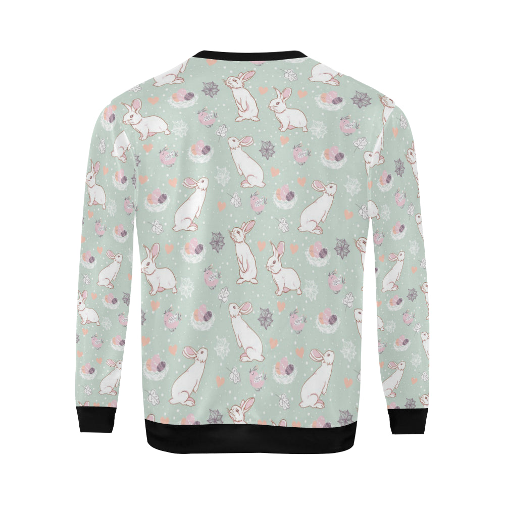 Rabbit Pattern Print Design RB011 Men Long Sleeve Sweatshirt