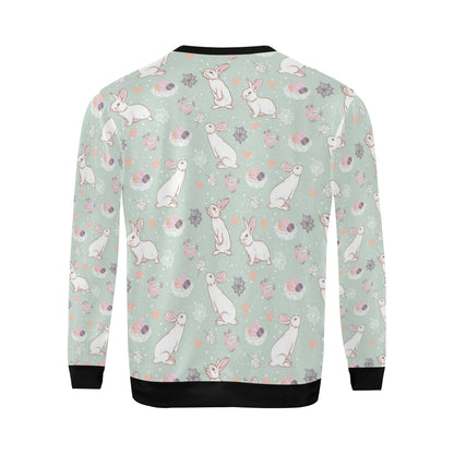 Rabbit Pattern Print Design RB011 Men Long Sleeve Sweatshirt