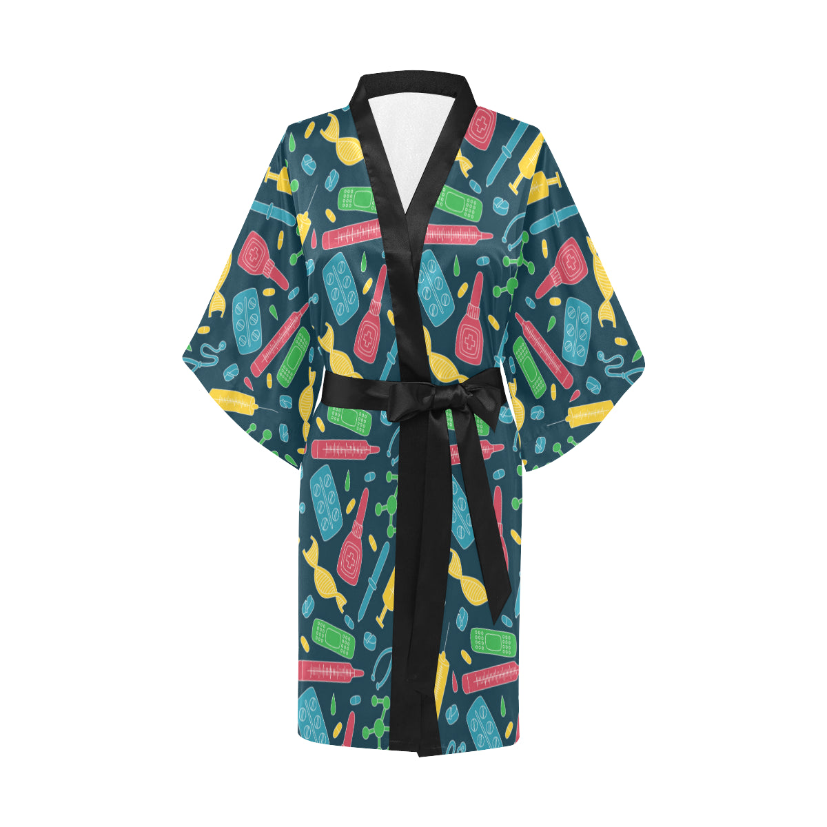 Phlebotomist Pattern Print Design A03 Women's Short Kimono