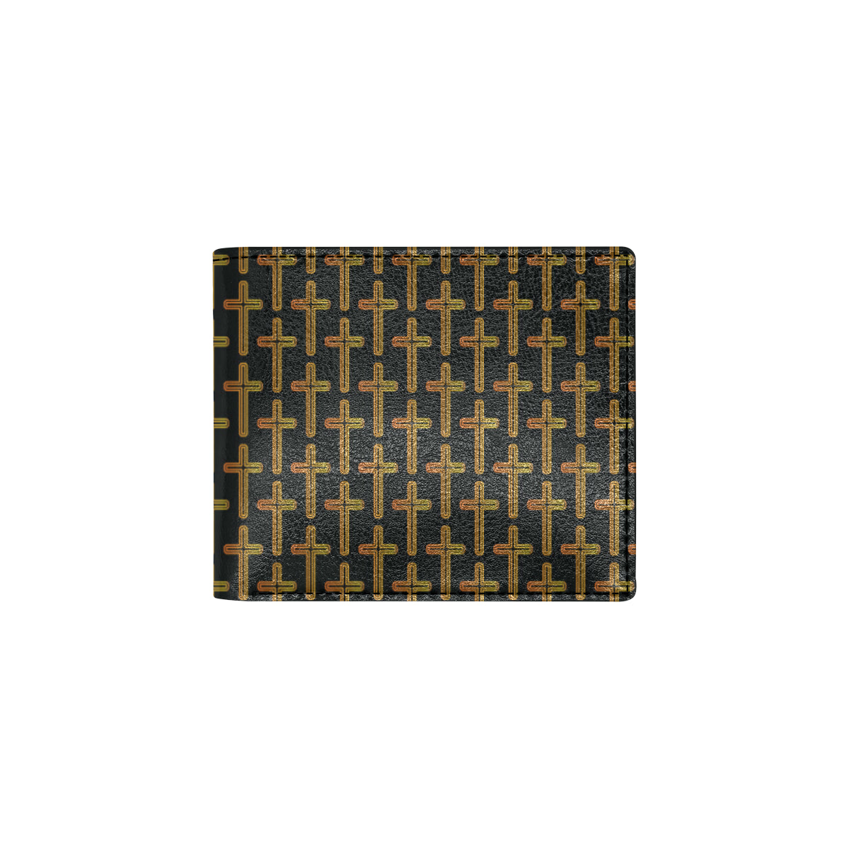 Cross Pattern Print Design 02 Men's ID Card Wallet