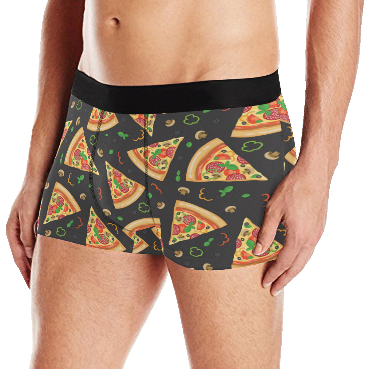Pizza Pattern Print Design A02 Men's Boxer Briefs