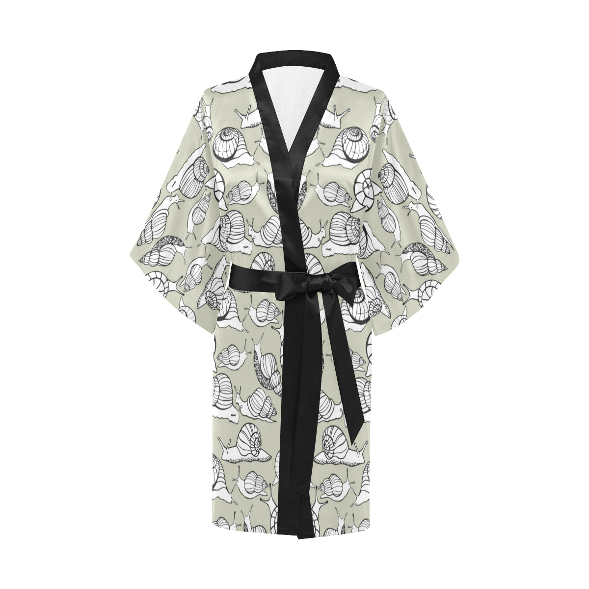 Snail Pattern Print Design 03 Women's Short Kimono
